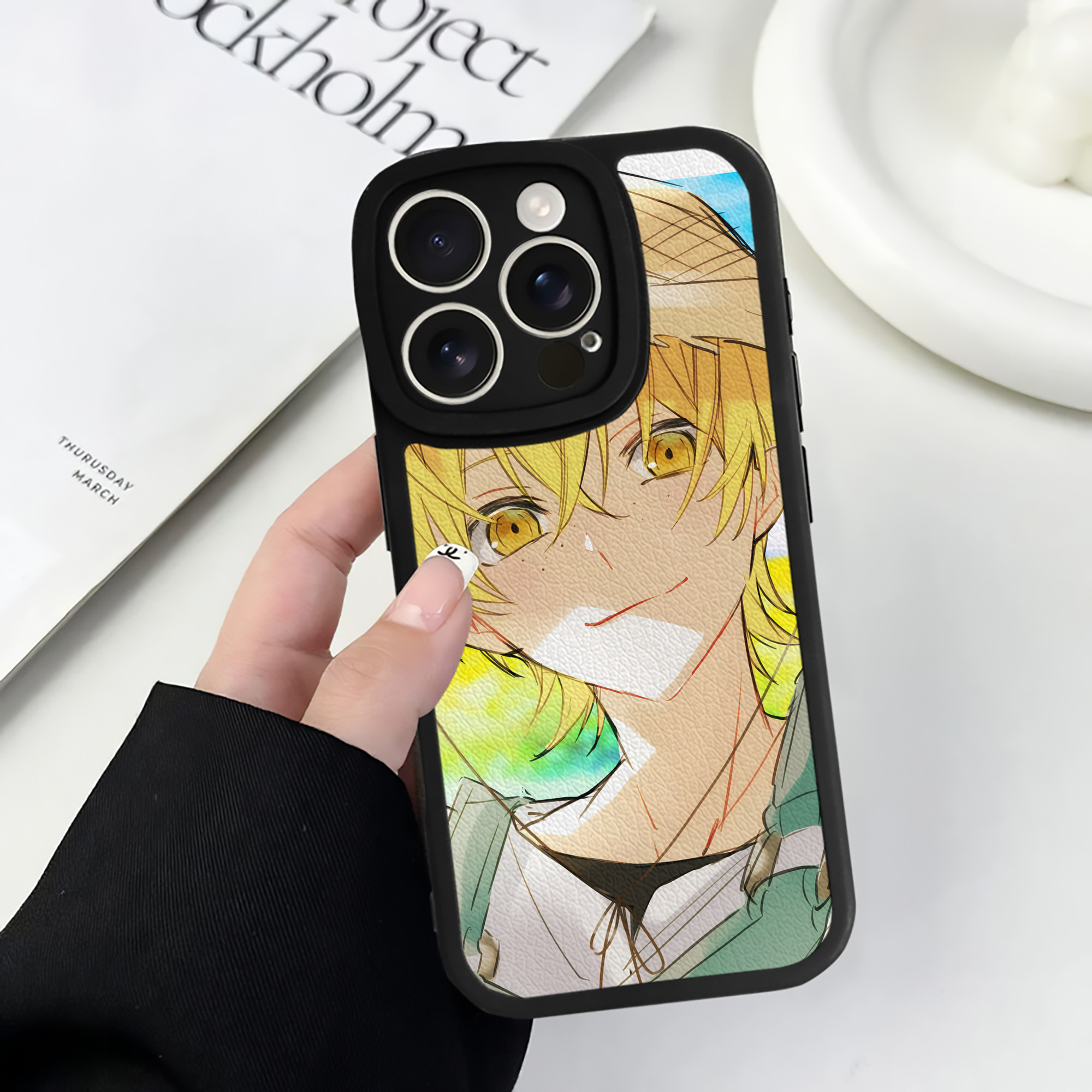 （画像用） 文豪ストレイドッグス Bungo Stray Dogs 【iPhone 16シリーズ対応】シリコンスマホケース（レザー調） 材質：シリコン